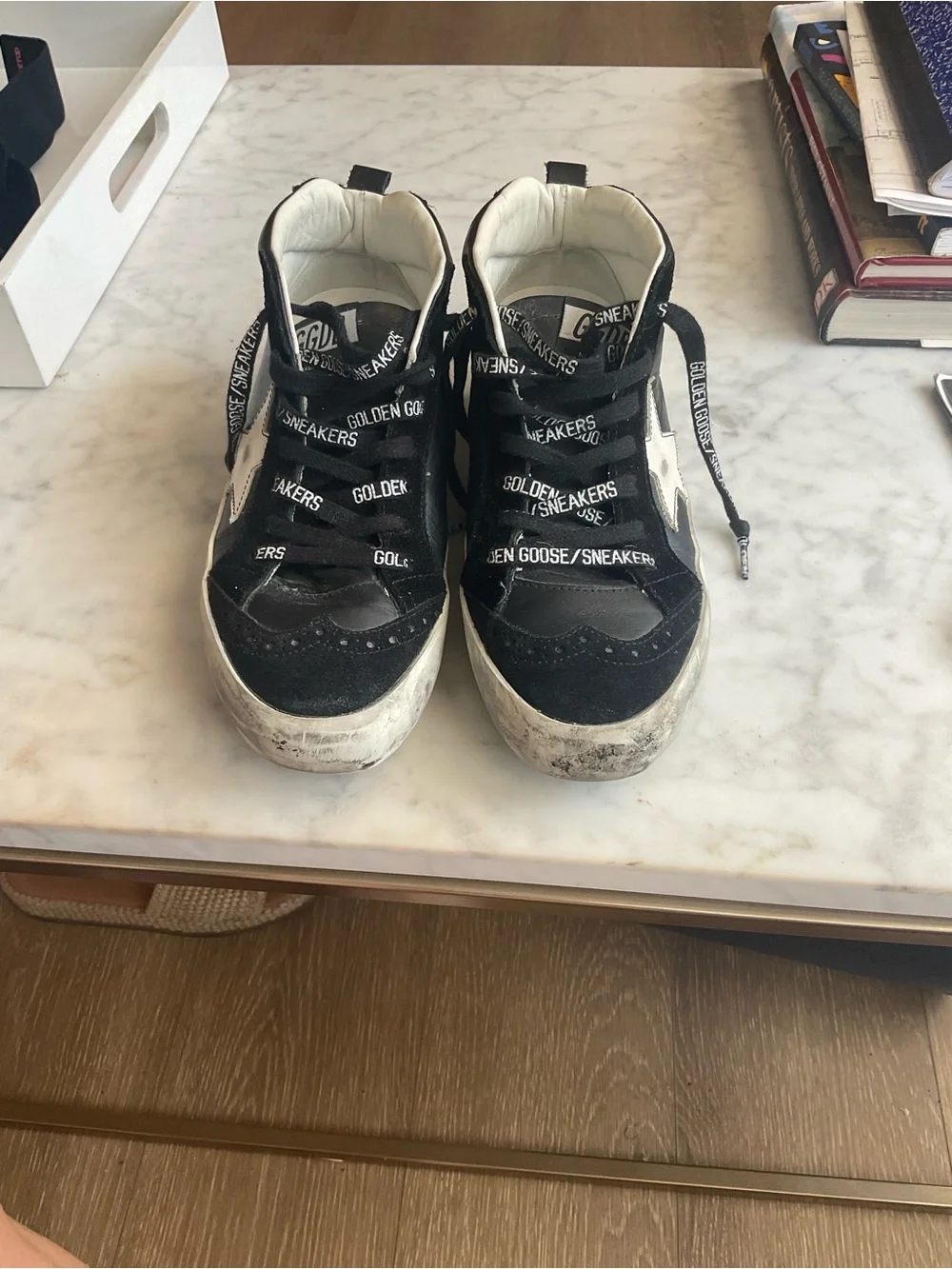 Golden Goose Kids Black and White Low-Top Sneakers